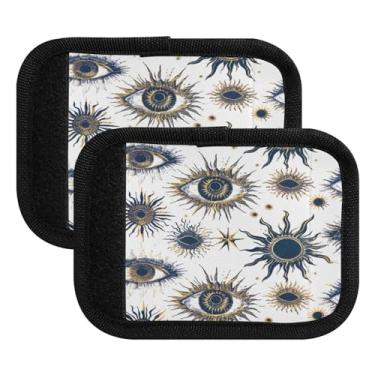 Imagem de Qilmy The Eye of The God of Light Bagagem Handle Wrap Pacote com 4 Identificadores de Bagagem Identificadores de Bagagem Conforto Pegas Capa para Carrinho de Viagem Bolsa Mala Avião Acessórios de