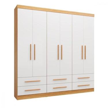Imagem de Guarda Roupa De Casal Majestic 6 Portas 6 Gavetas Batrol Freijo Com Of