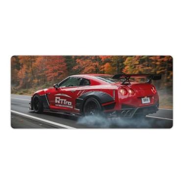 Imagem de HouLaiZhe JDM Car Drift R35 Speed ​​Sense Gaming Mouse Pads JDM Car Desk Pads Grandes Mousepads para teclado de mesa Tapete de computador 40 x 90 cm