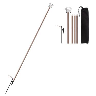 Imagem de Lâmpada portátil para acampamento dobrável Leve Lanterna de alumínio Suporte luz pendurar Bastão Caminhada Pesca Jardim