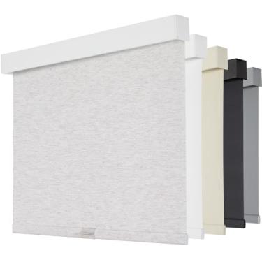 Imagem de Persilux Persianas blackout para janelas, persianas de rolo sem fio com sanefa, persianas de tecido com isolamento térmico, persianas de proteção UV para casa e quarto (linho, 82,5 cm L x 182,88 cm A)