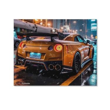 Imagem de HouLaiZhe Neon Nights R35 Sports Roadster Jdm Posters Canvas Wall Estética Sala Decoração de Parede Impressões Galeria Sala Decoração de Parede para Quarto Sala de Estar Escritório 16 x 20 polegadas