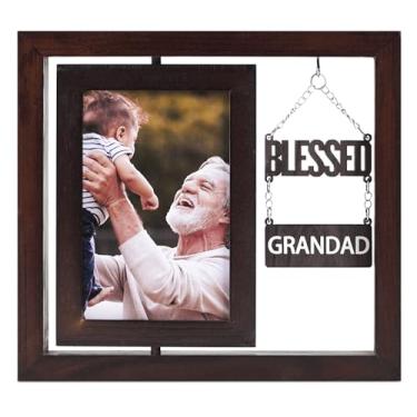 Imagem de InnoBeta Porta-retrato Blessed Grandad Gifts para homens, presentes de avô para Natal, aniversário, porta-retrato giratório 6R