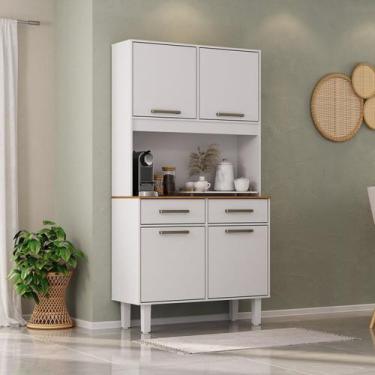 Imagem de Kit Pop Plus - Armario para Cozinha Mdp 4 Portas 2 Gavetas - Zanzini