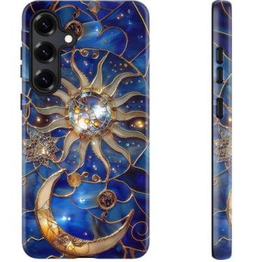 Imagem de DEENAKIN Capa fofa para Samsung Galaxy S24 Plus - compatível com carregamento sem fio - silicone macio de camada dupla + capa dura - design elegante de flores silvestres - capa de telefone chique para