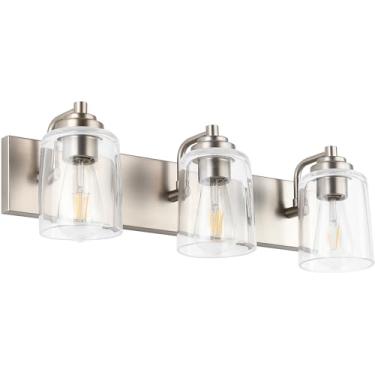 Imagem de SOLFART Luminária De Banheiro Em Níquel Escovado Sobre Espelho, 3 Luzes Para Iluminação, S8580-3T-Nk-N