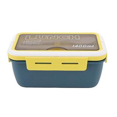 Imagem de Cryfokt Caixa de Grande Capacidade de 1400ml, Lancheira Com Boa Vedação para Estudantes Infantis, Caixa de Escritório de Silicone de Plástico Durável Com 3 Compartimentos, 8,5 X 3,7 X 4,9 pol.