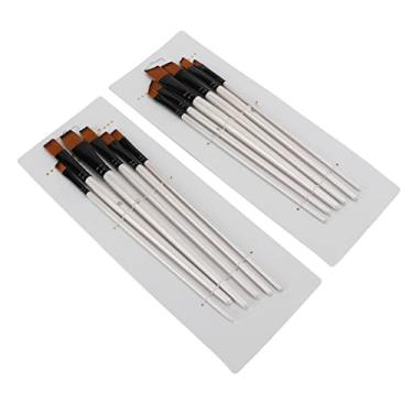 Imagem de SIWOTED 12 Pcs Conjunto de Pincéis de Pintura Haste Branca Pérola Duas Cores Nylon Tinta Aquarela Pincéis de Pintura a Óleo Conjunto de Presente