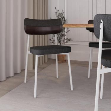 Imagem de Conjunto 2 Cadeiras de Jantar Tecido Mesclado Alloa Est. Branca