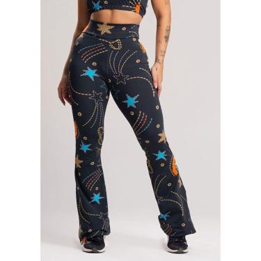 Imagem de Calça Feminina Flare Estampada Pantalona Cintura Alta Mvb Modas-Feminino