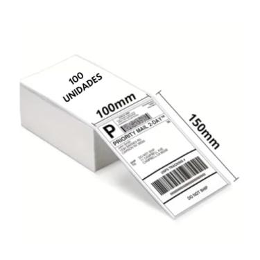 Imagem de 100 Etiquetas Térmica 10x15 / 100x150 Formato Resma Branco