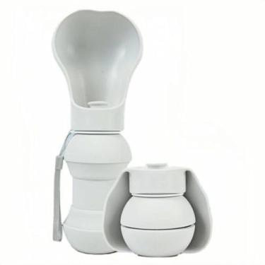 Imagem de Bebedouro Portátil para Pets em Silicone, Garrafa de Água Dobrável para Cães e Gatos, Branco