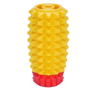 Imagem de Cryfokt Brinquedo Atraente para Mastigar Cachorro de Abacaxi, Material Resistente, Limpeza de Dentes para Cães Pequenos, Médios e Grandes (Amarelo Vermelho)