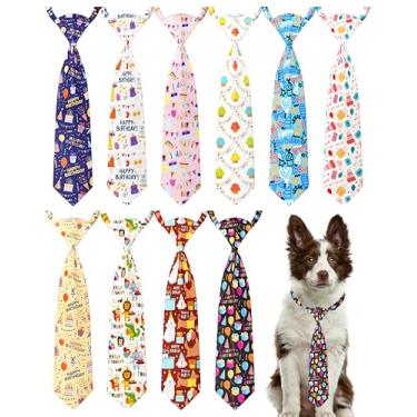 Imagem de PET SHOW Pacote com 10 gravatas para cães grandes de raças grandes GG com balões e gravatas borboleta para meninas e meninos animais de estimação ajustáveis para fantasias de festas de casamento
