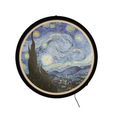 Imagem de Luminária de Parede Led Sign Noite Estrelada Van Gogh Prático e Funcional para o Dia a Dia