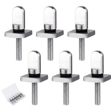 Imagem de 6 peças de parafusos de barbatana de aço inoxidável 316, parafusos de barbatana de prancha de surfe sem ferramenta com anéis de vedação de substituição para prancha de SUP Paddleboard Longboard