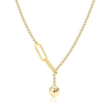 Imagem de GemKing YC190176-S-G-GN moderno banhado a ouro 18K prata esterlina 925 CZ diamante coração pingente colar para mulheres, Prata esterlina, Sem Pedra Preciosa