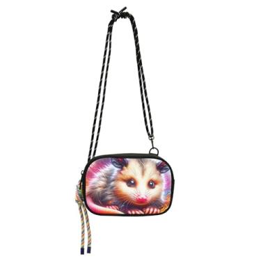 Imagem de TSENQUE Bolsa feminina pequena bolsa tiracolo fofa Ogambá animal bolsa carteira para celular bolsas de verão sobre os ombros