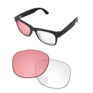 Imagem de PapaViva Lentes de substituição para óculos Ray-Ban Meta Wayfarer RW4008 53 mm AI - Fotocromática, Antiembaçamento e Lente Anti-Luz Azul, Fotocromático rosa eclipse, RW4008 53mm