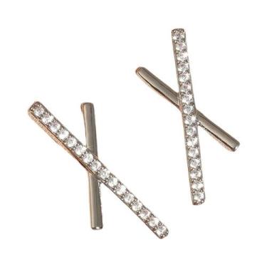 Imagem de Brincos De Pérola Com Zircônia Em Forma De Cruz Pequena Para Mulheres,