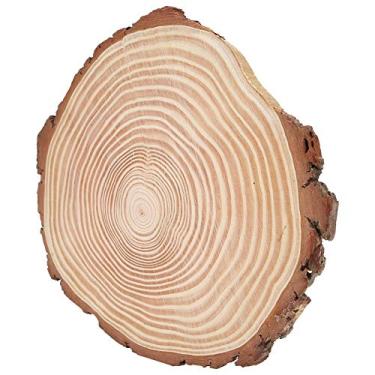 Imagem de Zerodis Fatias de Madeira Madeira Inacabada Casca Irregular Decoração Artesanal Rústica Adequada para Pintura Scrapbooking Selos Decorações Porta-copos Fundo Fatias de Madeira Círculos de Madeira de Pinho Rústico (29*26)