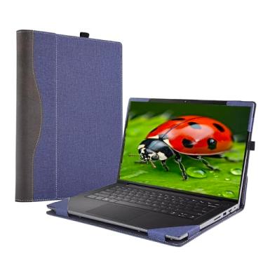 Imagem de XJchen Capa para laptop compatível com HP Elitebook 640 840 845 1040 G9 G10 G11 ProBook 440 445 35.6 cm G11 ZBook Firefly 14 G9 Capa protetora de pele PU bolsa de couro (azul)