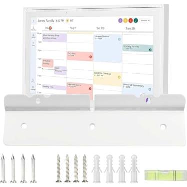 Imagem de Suporte de parede para calendário de claraboia de 38 cm, fornece instalação de pregos ou instalação de perfuração para aplicação conveniente em vários cenários, inclui kit de montagem de nível e metal