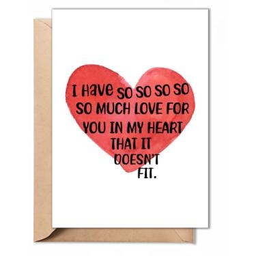 Imagem de Cartão engraçado de Dia dos Namorados para ele - Cartão de aniversário romântico e divertido com design de coração - Presentes fofos de amor para esposa, marido, namorado, namorada, homens, mulheres