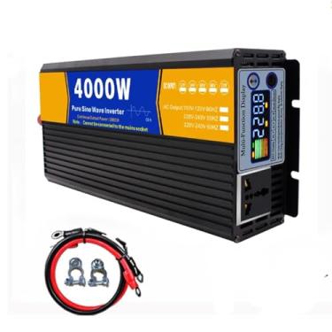 Imagem de 24v to 110v,Inversor de Corrente para Automóvel 4000W Inversor de Onda Senoidal Pura 12V-72V para 110V/220V para Veículos com Ecrã LED, Tomadas e Portas USB para Camping ao Ar Livre