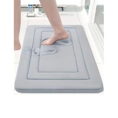 Imagem de Tapete de porta frontal versão fina, entrada interna e externa, capacho resistente à água, resistente ao desbotamento, fácil de limpar, tapetes de boas-vindas para varanda, para entrada, cinza claro