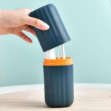 Imagem de [Genérico] Copo de enxaguante bucal de viagem caixa de escova de dentes de férias viagem copo de escova de dentes portátil caixa de armazenamento de escova de dentes de plástico
