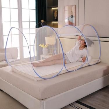 Imagem de Rede mosquiteira dobrável portátil de viagem para dormir, malha ajustável única, proteção contra insetos e uso prático em ambientes internos e externos (Estilo E)
