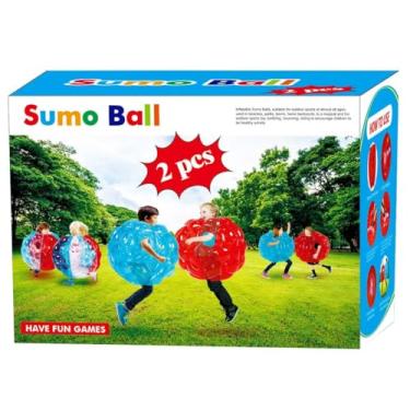 Imagem de ZHUYNXIR 2 bolas de sumô para crianças, bolas de sumo para crianças, bolas de sumo para crianças, bolas de sumo para crianças, jogos de equipe ao ar livre para crianças a partir de 3 anos. 61 cm, azul