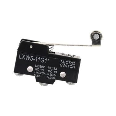 Imagem de Mini interruptor de curso LXW5-11G1 SPDT 15A braço de dobradiça de rolo momentâneo micro interruptor de limite Microswitch 10 peças