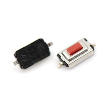 Imagem de Novo 10 pçs/lote SMD tátil tátil botão micro interruptor momentâneo de dois pinos interruptor de botão de pressão para MP3 MP4 3 * 6 * 2,5 mm (Cor: Vermelho)
