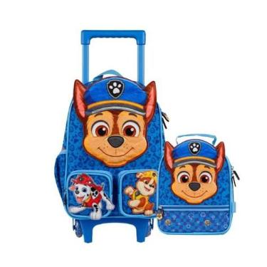 Imagem de Kit Mochila de Rodinha e Lancheira Térmica Infantil Patrulha Canina Ch