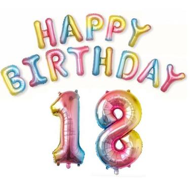 Imagem de Kit de balões para festa de 18 anos, 15 unidades com balões de alumíni