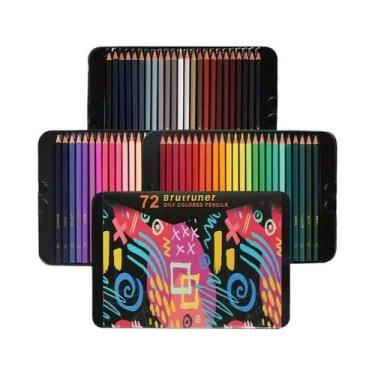Imagem de Conjunto De Lápis De Cor a Óleo De Luxo Em Caixa De Ferro Com 72/120 C