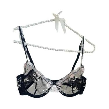 Imagem de Sutiã De Renda Floral Ultra Fino Para Mulheres Com Seios Grandes Sexy 