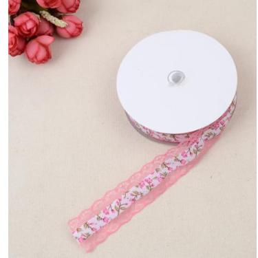 Imagem de 1 rolo de fita de renda, suprimentos de costura artesanais DIY, decoração de embrulho de presente (vermelho melancia)