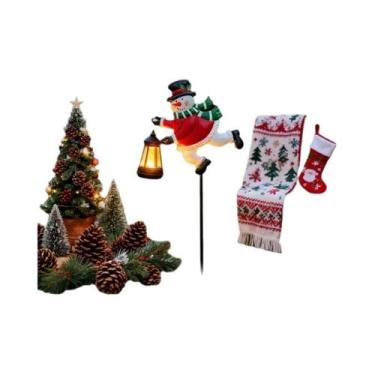 Imagem de Luzes De Natal Em Forma De Boneco De Neve Solar Branco Quente, Lâmpada