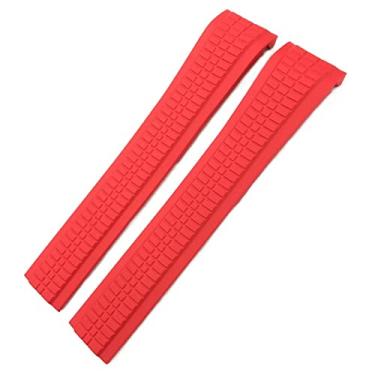 Imagem de SAAWEE Pulseira de relógio Fluororubber de 21 mm para Patek Aquanaut Philippe 5164A 5167A pulseira de borracha macia preta azul laranja extremidade curva, Rose Buckle, Ágata