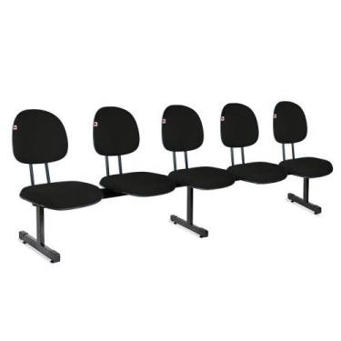 Imagem de Longarina Executiva 5 Lugares Tecido Preto - Ideaflex