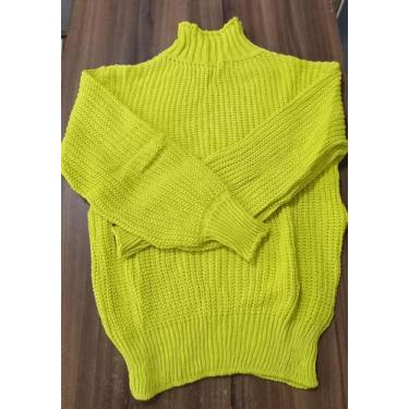 Imagem de Blusa fangui bufante com gola fio acrílico nacional, Amarelo