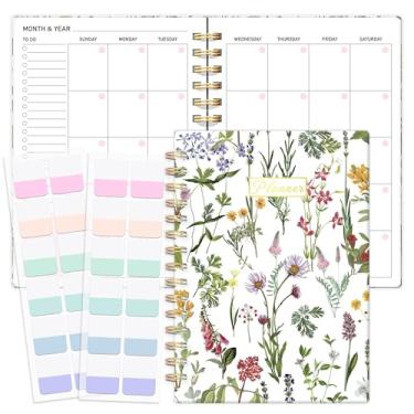 Imagem de Agenda semanal e mensal sem data – Organizador de caderno de 12 meses para fazer com rastreador de objetivos e hábitos, diário de produtividade encadernado em espiral, ideal para trabalho, escola e