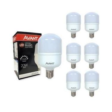 Imagem de Kit 6 Lâmpadas Led Bulbo 20w Branco Frio 6500K Bivolt Econômica Avant