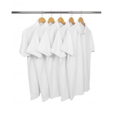 Imagem de Kit 5 Camisas Gola Polo Piquet Masculinas Lisa-Masculino