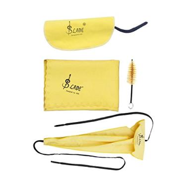 Imagem de Kit de limpeza de saxofone durável 4 peças, ferramenta de manutenção de saxofone, amarelo