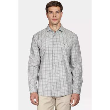 Imagem de Camisa Aramis Regular Mescla Xadrez Cinza-Masculino