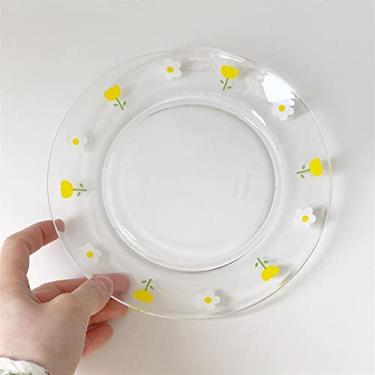 Imagem de KEG801302 Prato de jantar transparente, prato de vidro, prato de café da manhã, prato de sobremesa, cafeteria, restaurante, prato dim sum, prato plano, prato raso, prato de jantar